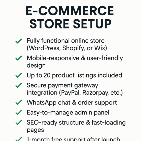 E-Commerce Website Setup