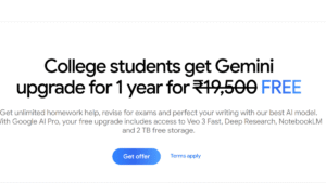 Screenshot of Google Gemini AI Pro student offer verification page